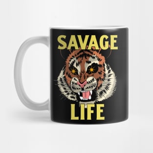 Savage Tiger Laser Eyes Wild af Savage Mode Tigers Mug